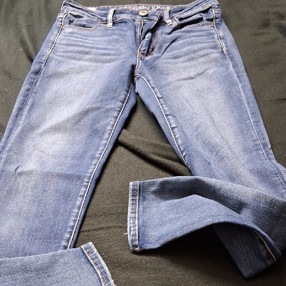 American Eagle Outfitters Dark Blue Straight Leg Jeans